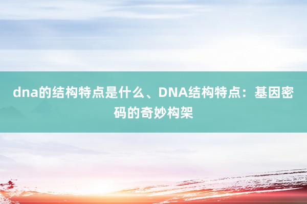 dna的结构特点是什么、DNA结构特点：基因密码的奇妙构架